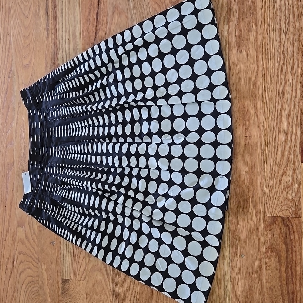 Brand New Talbots Black and White Cotton Midi Skirt Size 6P